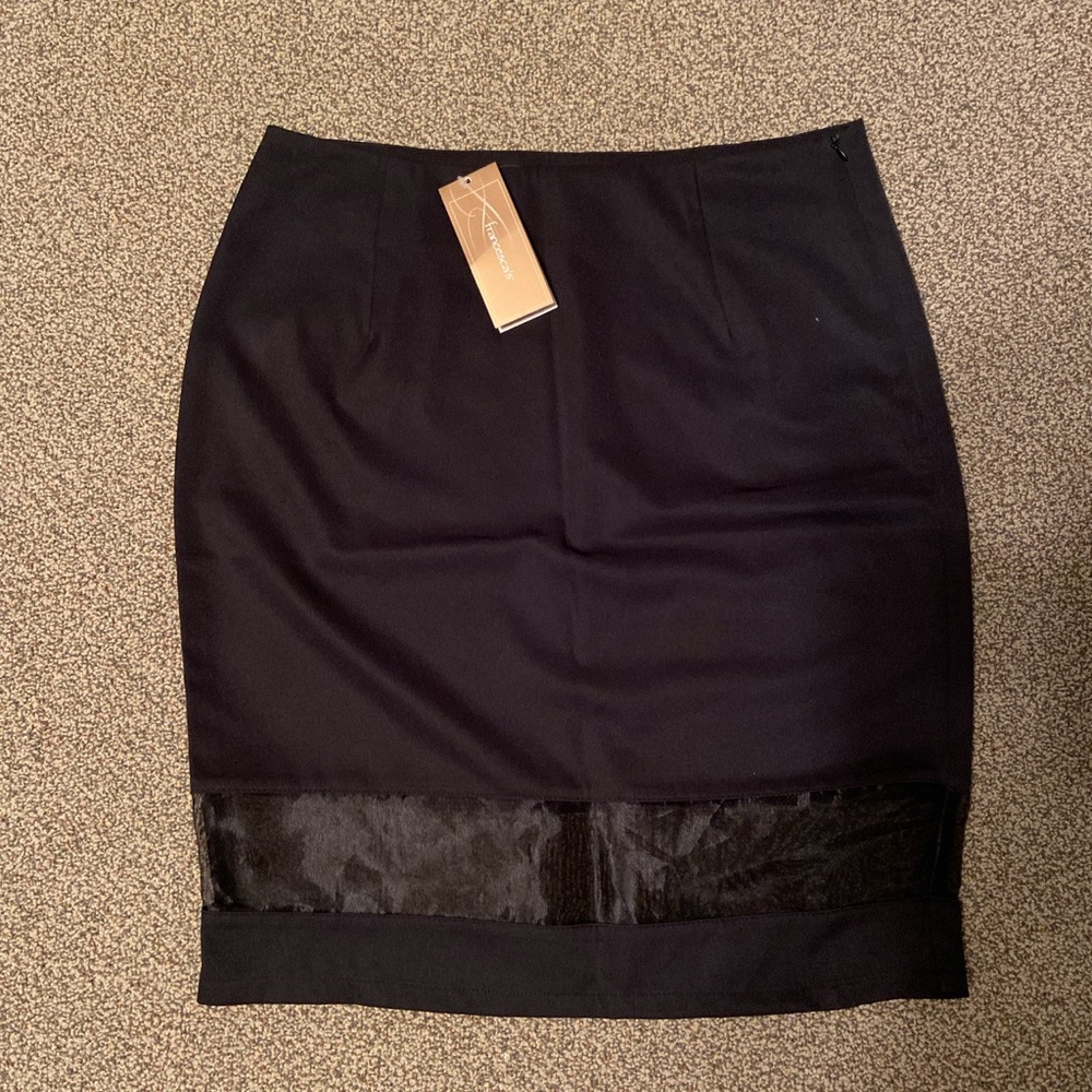 Francesca’s Black Skirt with Mesh Strip